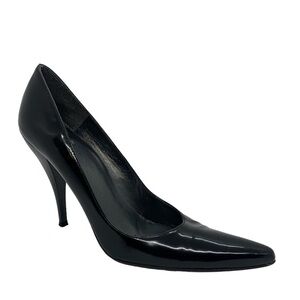 Stuart Weitzman Pointed Toe Heels Black 8 Patent Leather Pumps Sexy Cocktail